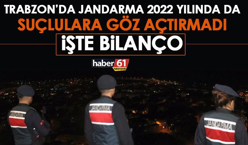 Trabzon’da jandarma 2022’de de suçlulara göz açtırmadı! İşte bilanço