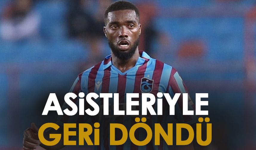 Trabzonspor'da Djaniny'den asistleri ile geri döndü