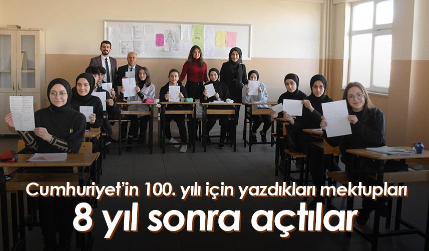 Gümüşhane'de Cumhuriyet'in 100. yılı için yazdıkları mektupları 8 yıl sonra açtılar