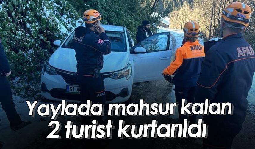 Rize'de yaylada mahsur kalan 2 turist kurtarıldı