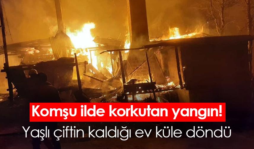 Rize'de korkutan yangın! Yaşlı çiftin kaldığı ev küle döndü