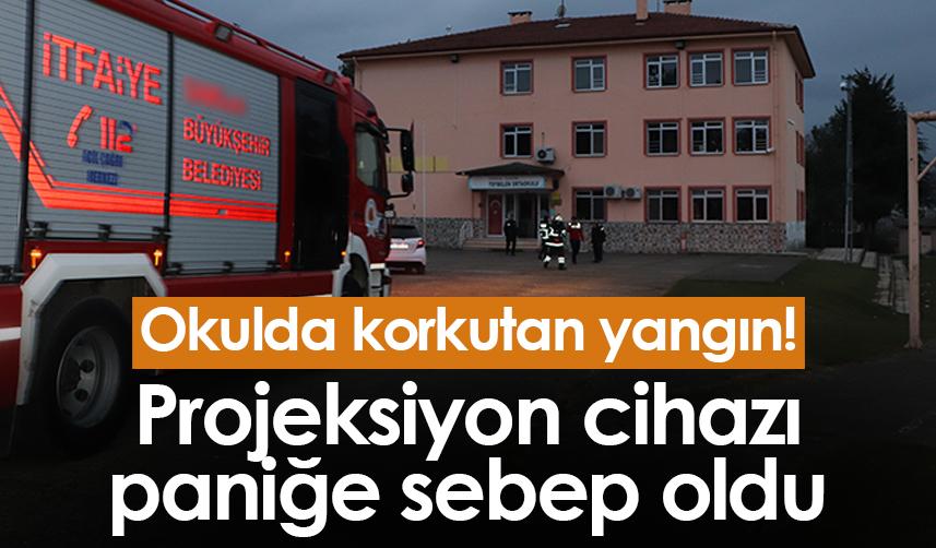 Samsun'da bir okulda korkutan yangın! Projeksiyon cihazı paniğe sebep oldu