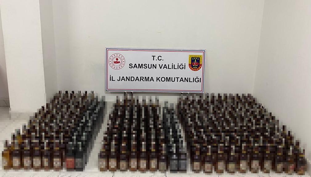 Samsun’da jandarmadan kaçak içki operasyonu