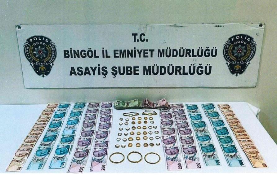 Bingöl’de 200 bin lira değerinde altın ve para çalan hırsız tutuklandı