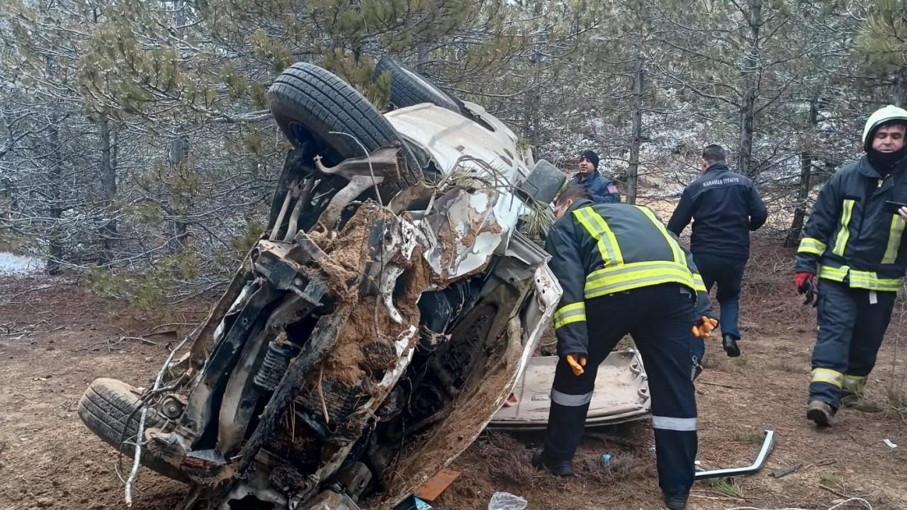 Kaza sonrası kamyonette sıkışan sürücüyü itfaiye kurtardı