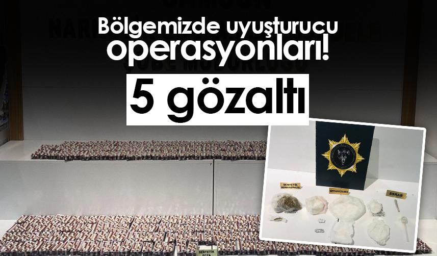 Samsun'da uyuşturucu operasyonları düzenlendi! 5 gözaltı