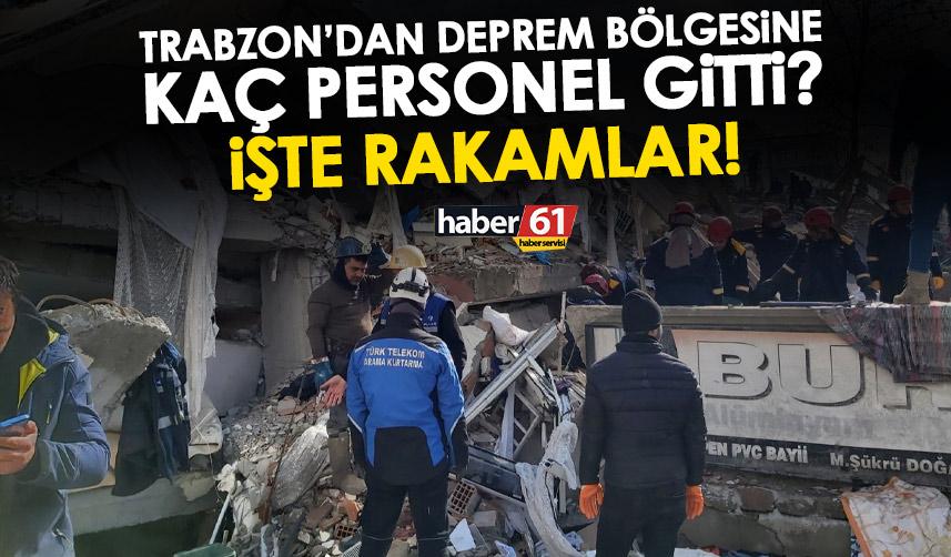 Trabzon’dan deprem bölgesine kaç personel ve araç gitti? İşte rakamlar