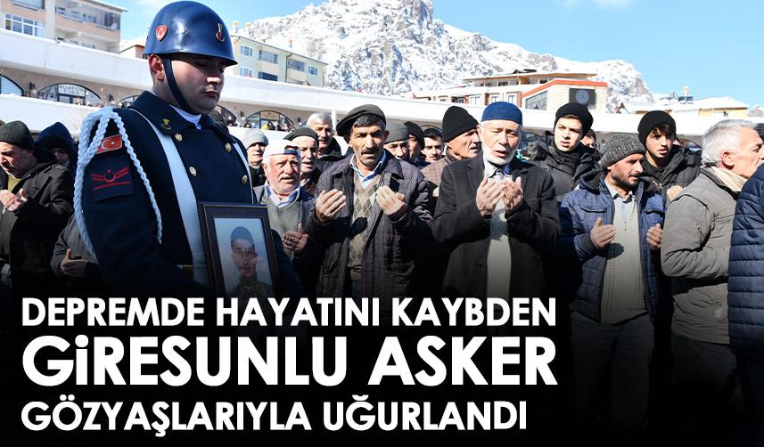 Depremde hayatını kaybeden Giresunlu asker son yolculuğuna uğurlandı