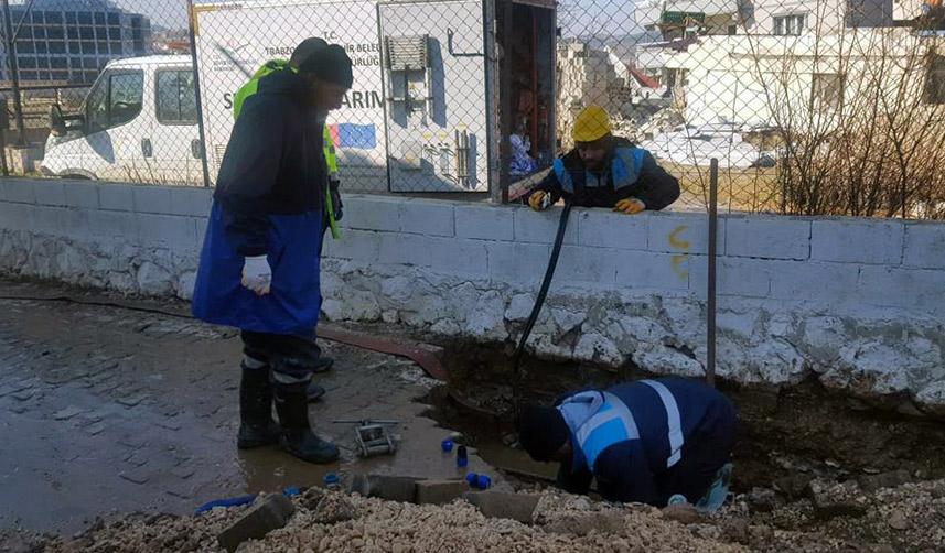 Trabzon Büyükşehir Belediyesi deprem bölgesinde altyapı çalışmalarını yürütüyor