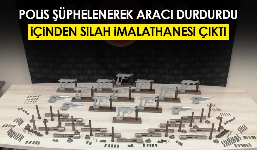 Giresun'da durdurulan araçtan silah imalathanesi çıktı