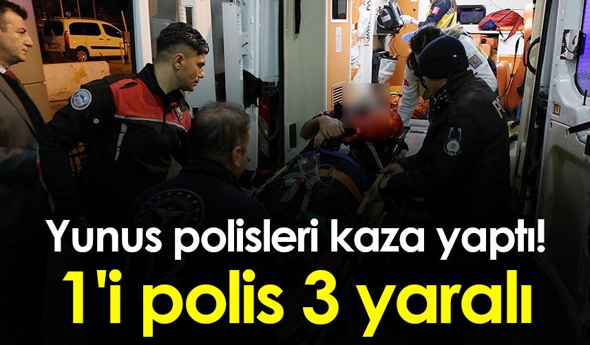 Samsun'da Yunus polisleri kaza yaptı! 1'i polis 3 yaralı