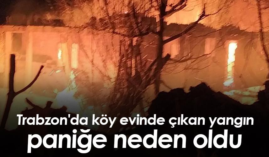 Trabzon'da köy evinde çıkan yangın paniğe neden oldu