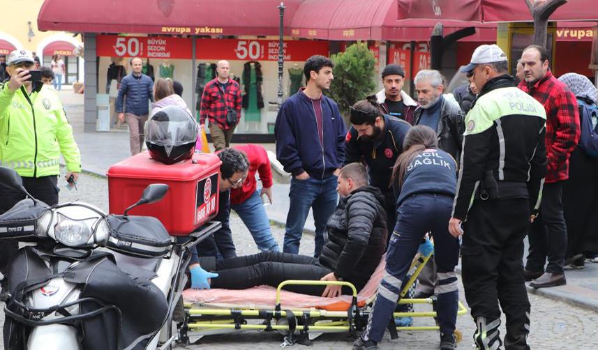 Samsun’da trafiğe kapalı yolda kaza yaptı!