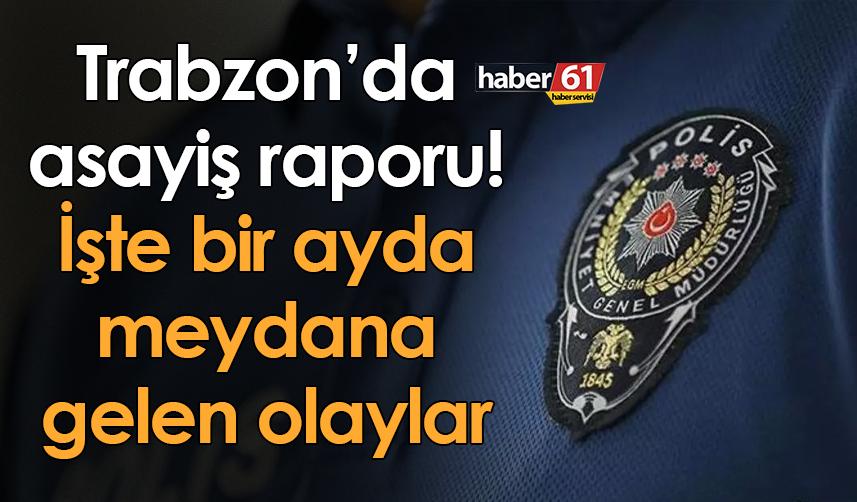 Trabzon’da asayiş raporu! İşte bir ayda meydana gelen olaylar