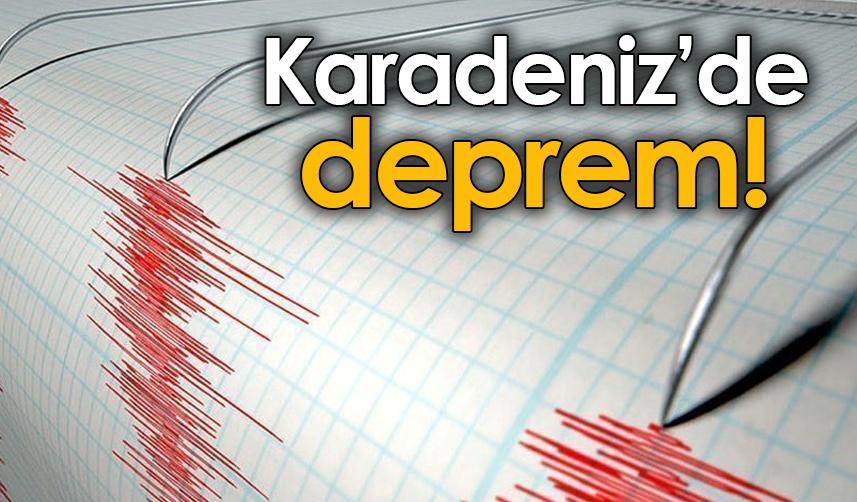 Karadeniz'de 2,9 büyüklüğünde deprem!