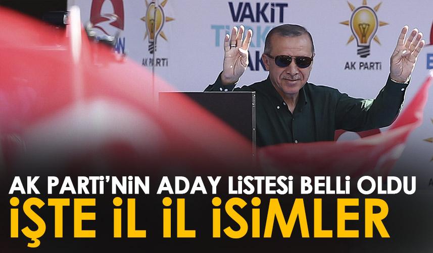 AK Parti'nin Milletvekili adayları belli oldu! İşte il il liste