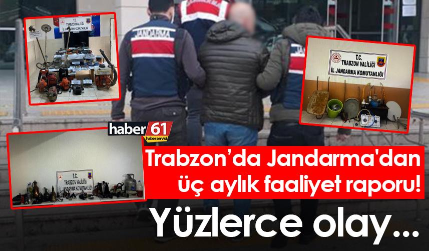 Trabzon’da Jandarma'dan üç aylık faaliyet raporu! Yüzlerce olay...