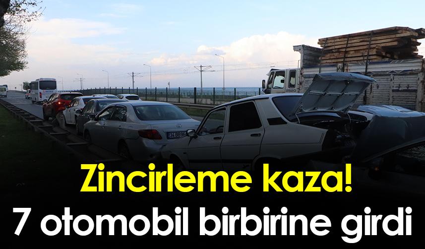 Samsun'un Canik ilçesinde  zincirleme kaza! 7 otomobil birbirine girdi