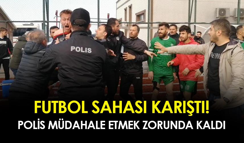 Rize'de futbol sahası karıştı! Polis müdahale etti