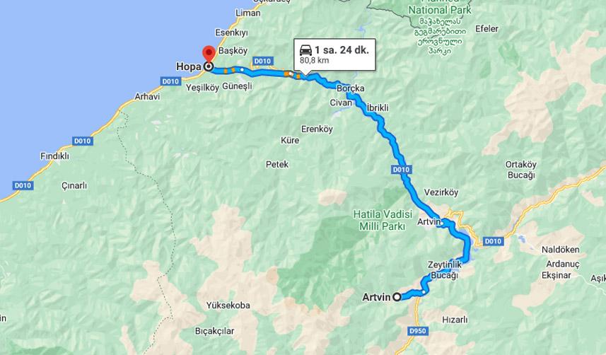 Hopa-Borçka-Artvin yolunda çalışma - 27 Nisan 2023