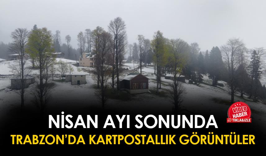 Trabzon'da yaylalar Nisan ayının sonunda beyaza büründü