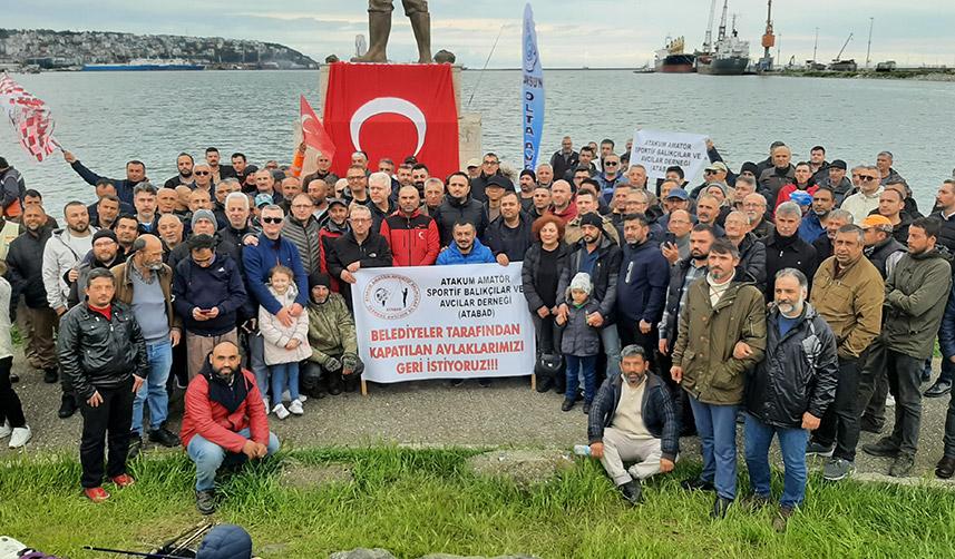 Samsun'da olta balıkçılarından tepki