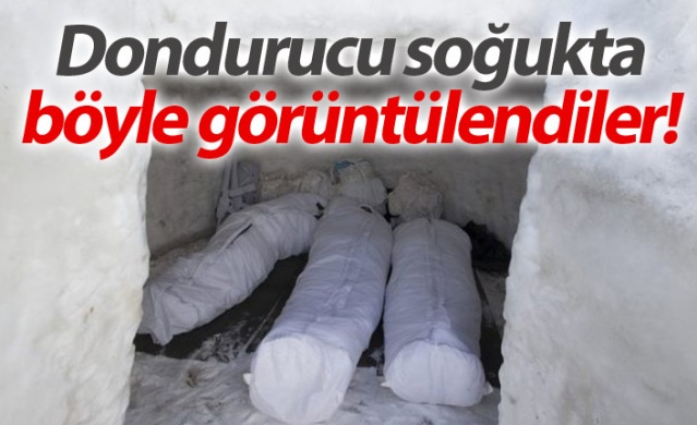 Mehmetçik dondurucu soğukta böyle görüntülendi.