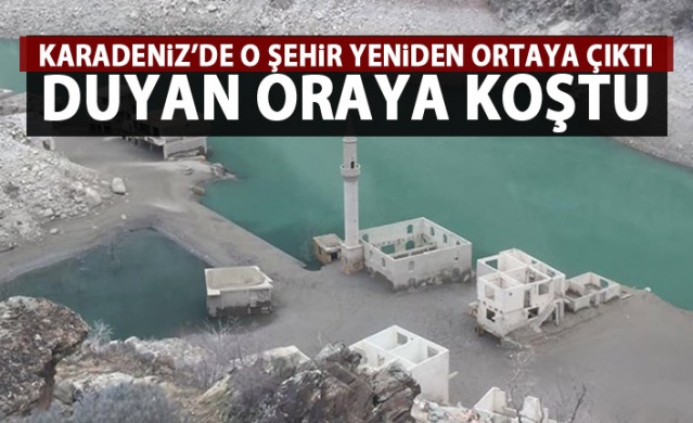 Baraj suyu çekilince şehir ortaya çıktı