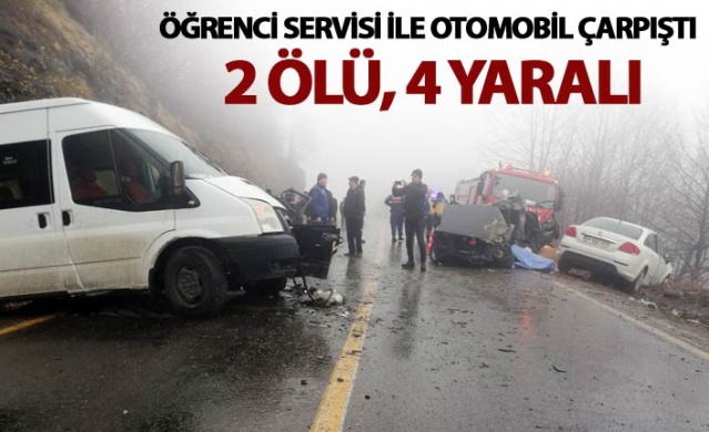 Öğrenci servisi ile otomobil çarpıştı: 2 ölü, 4 yaralı