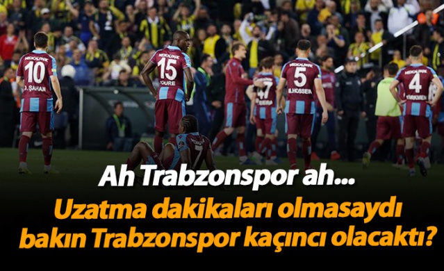 Süper Lig'de uzatma dakikaları olmasaydı Trabzonspor kaçıncı olurdu?