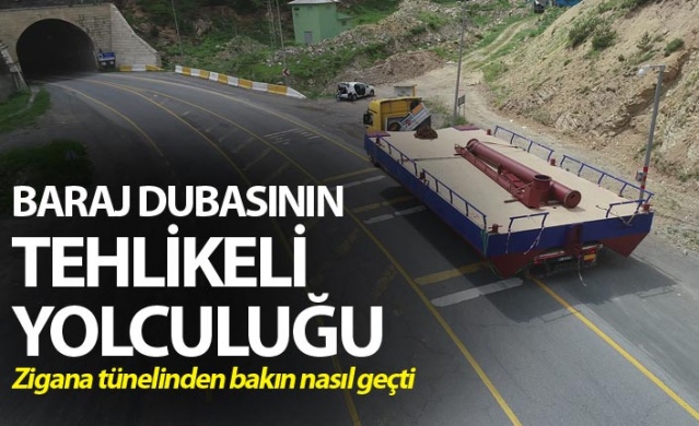 Trabzon'da baraj dubasının tehlikeli yolculuğu