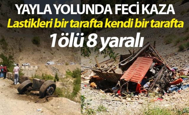 Yayla yolunda feci kaza - 1 ölü 8 yaralı