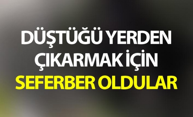 Düştüğü yerden çıkarmak için seferber oldular