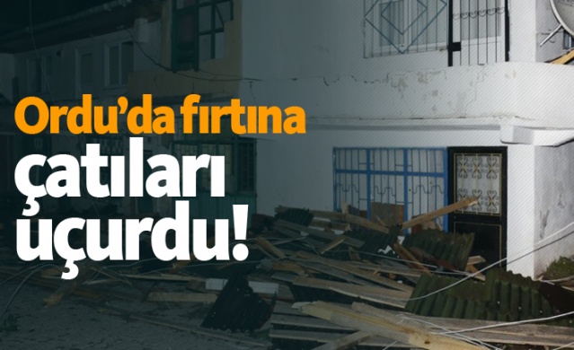 Ordu’da fırtına çatıları uçurdu!