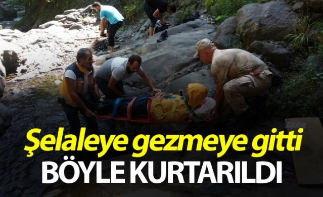 Artvin'de şelaleye gezmeye gitti, böyle kurtarıldı