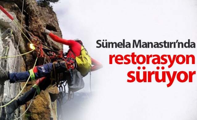 Sümela Manastırı'nda restorasyon sürüyor