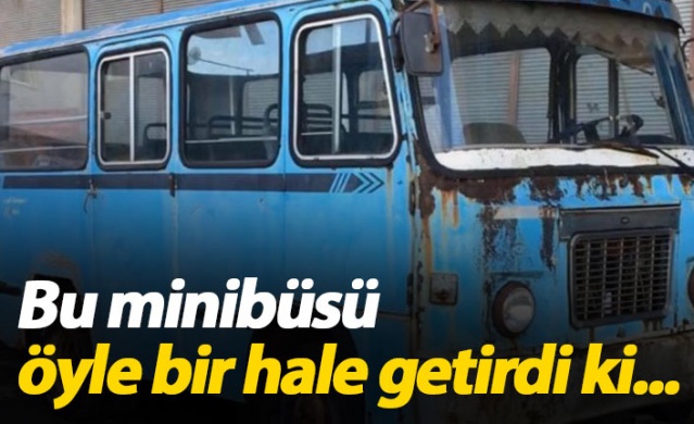 Hurda minibüsü öyle bir hale getirdi ki...