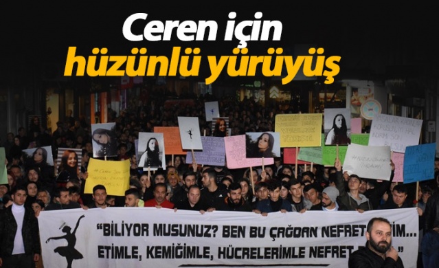 Ceren için hüzünlü yürüyüş