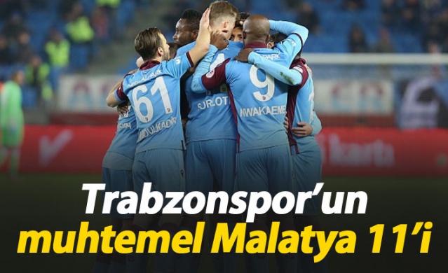 Trabzonspor'un muhtemel Malatya 11'i