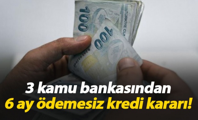 3 kamu bankasından 6 ay ödemesiz kredi paketi