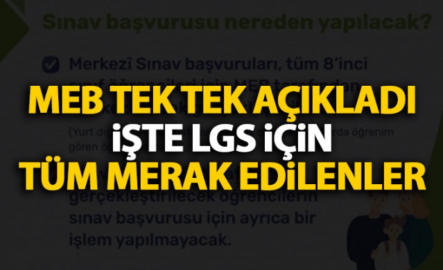 MEB tek tek açıkladı! İşte LGS'ye ilişkin merak edilenler