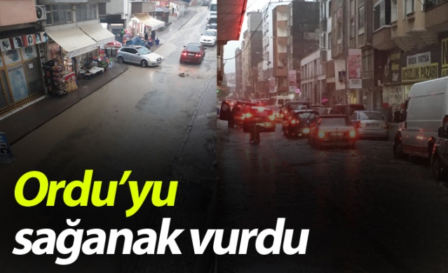 Ordu'yu sağanak yağış vurdu