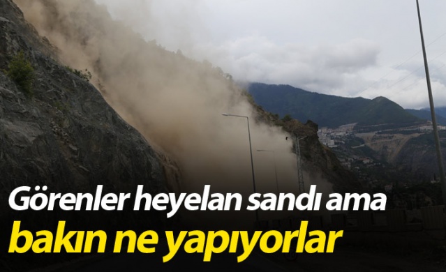 Görenler heyelan sandı ama bakın ne yapıyorlar