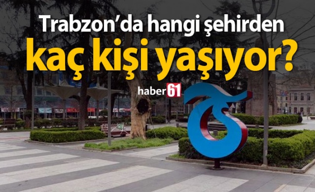 Trabzon'da hangi şehirden kaç kişi yaşıyor?