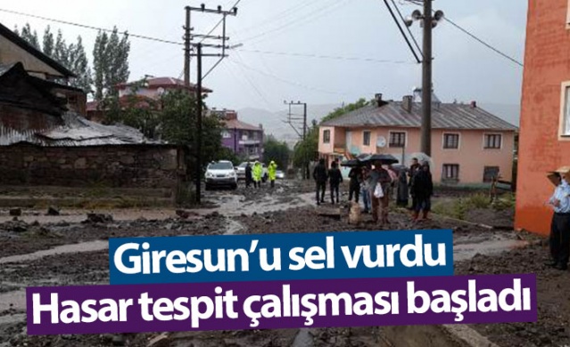 Giresun'da taşkın sonrası hasar tespiti