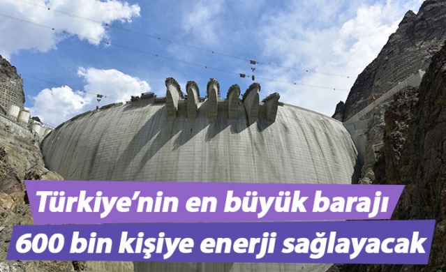 Türkiye’nin en büyük barajı 600 bin kişiye enerji sağlayacak