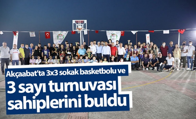 Akçaabat’ta 3x3 sokak basketbolu ve 3 sayı turnuvası sahiplerini buldu.