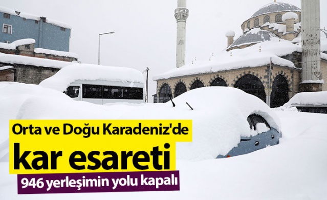 Orta ve Doğu Karadeniz'de kar esareti. Foto Haber