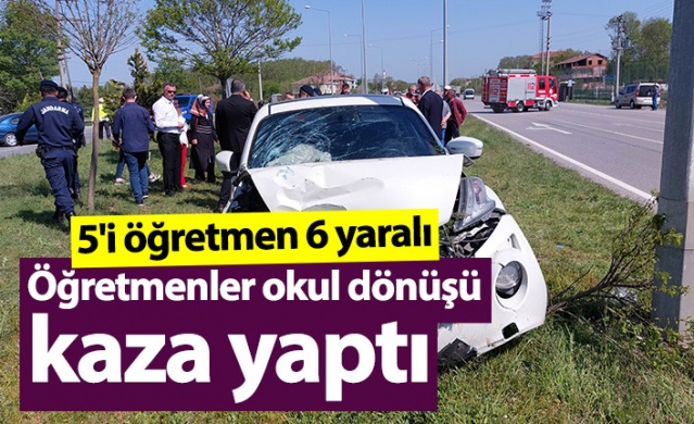 Samsun'da öğretmenler okul dönüşü kaza yaptı: 5'i öğretmen 6 yaralı. Foto Haber