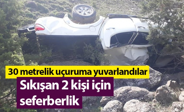 Artvin'de 30 metrelik uçuruma yuvarlandılar! 2 kişi için seferberlik. Foto Haber